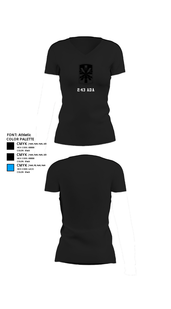Womens Short Sleeve Vneck Shirt, 2/43 ADA, Army, Teamtime, Team time, sublimation, custom sports apparel, team uniforms, spirit wear, spiritwear, sports uniforms, custom shirts, team store, custom team store, fundraiser sports, apparel fundraiser