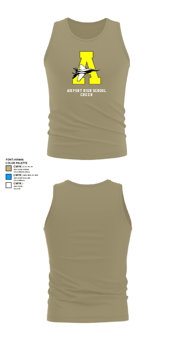 Tank Top, Airport High School Cheer, Cheer, Teamtime, Team time, sublimation, custom sports apparel, team uniforms, spirit wear, spiritwear, sports uniforms, custom shirts, team store, custom team store, fundraiser sports, apparel fundraiser