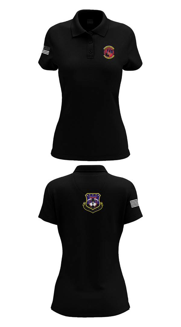 Womens Short Sleeve Performance Polo, 18th Civil Engineer Sq, Air Force, Teamtime, Team time, sublimation, custom sports apparel, team uniforms, spirit wear, spiritwear, sports uniforms, custom shirts, team store, custom team store, fundraiser sports, apparel fundraiser