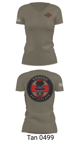 Women's Short Sleeve Vneck Shirt, Voodoo Medics, National Guard, Teamtime, Team time, sublimation, custom sports apparel, team uniforms, spirit wear, spiritwear, sports uniforms, custom shirts, team store, custom team store, fundraiser sports, apparel fundraiser