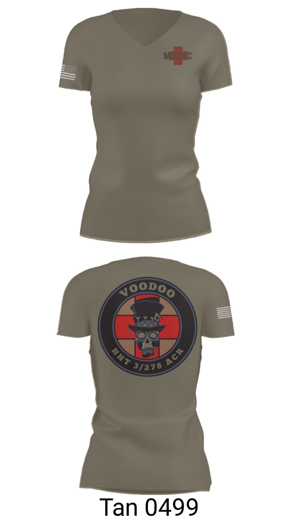 Women's Short Sleeve Vneck Shirt, Voodoo Medics, National Guard, Teamtime, Team time, sublimation, custom sports apparel, team uniforms, spirit wear, spiritwear, sports uniforms, custom shirts, team store, custom team store, fundraiser sports, apparel fundraiser