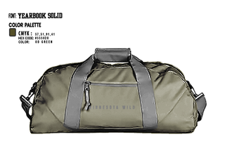 Duffle Bag, Minnesota wild, Ice Hockey, Teamtime, Team time, sublimation, custom sports apparel, team uniforms, spirit wear, spiritwear, sports uniforms, custom shirts, team store, custom team store, fundraiser sports, apparel fundraiser