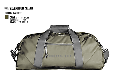 Duffle Bag, Minnesota wild, Ice Hockey, Teamtime, Team time, sublimation, custom sports apparel, team uniforms, spirit wear, spiritwear, sports uniforms, custom shirts, team store, custom team store, fundraiser sports, apparel fundraiser
