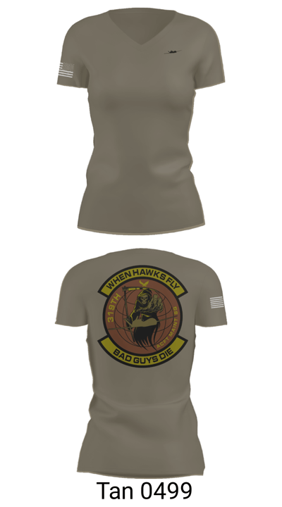 319th Maintenance Squadron 60744056 Women's Short Sleeve V-neck Shirt - 68
