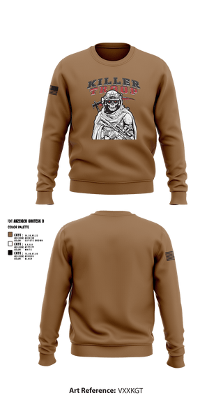 Crew Neck Sweatshirt, 3/2CR Killer Troop, Army, Teamtime, Team time, sublimation, custom sports apparel, team uniforms, spirit wear, spiritwear, sports uniforms, custom shirts, team store, custom team store, fundraiser sports, apparel fundraiser