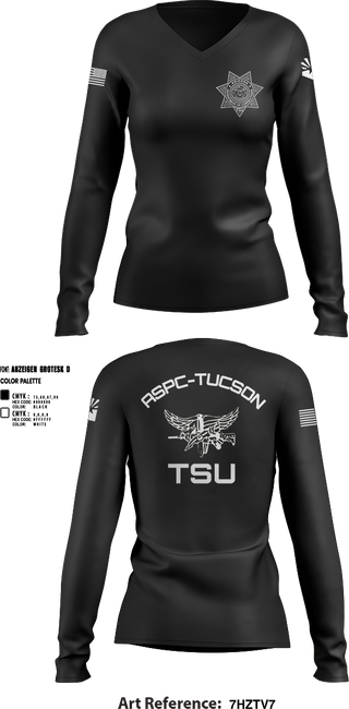 Womens Long Sleeve Vneck Shirt, TSU, Police, Teamtime, Team time, sublimation, custom sports apparel, team uniforms, spirit wear, spiritwear, sports uniforms, custom shirts, team store, custom team store, fundraiser sports, apparel fundraiser