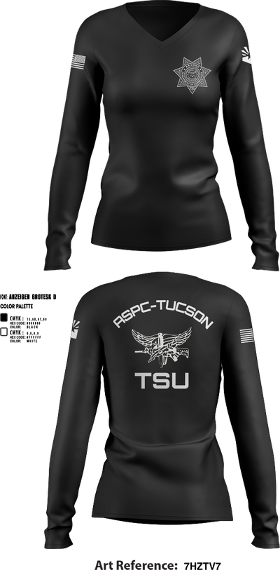 TSU 97360574 Women's Long Sleeve V-neck Shirt - 1