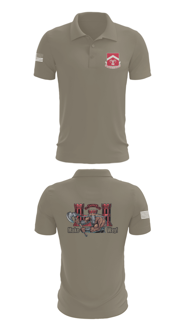 Short Sleeve Performance Polo, 937th CEC-A, 40th BEB, Army, Teamtime, Team time, sublimation, custom sports apparel, team uniforms, spirit wear, spiritwear, sports uniforms, custom shirts, team store, custom team store, fundraiser sports, apparel fundraiser