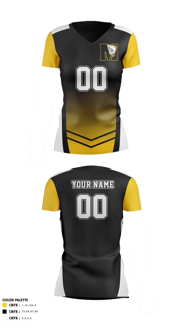Womens Short Sleeve Vneck Shirt, McAlester Middle School Volleyball, Women's Volleyball, Teamtime, Team time, sublimation, custom sports apparel, team uniforms, spirit wear, spiritwear, sports uniforms, custom shirts, team store, custom team store, fundraiser sports, apparel fundraiser