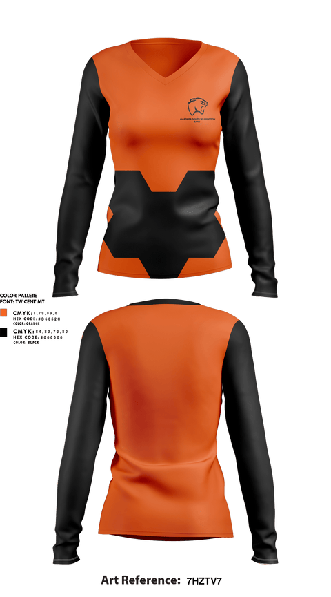 Womens Long Sleeve Vneck Shirt, Gardner-South Wilmington High School Band, Spirit Store, Teamtime, Team time, sublimation, custom sports apparel, team uniforms, spirit wear, spiritwear, sports uniforms, custom shirts, team store, custom team store, fundraiser sports, apparel fundraiser