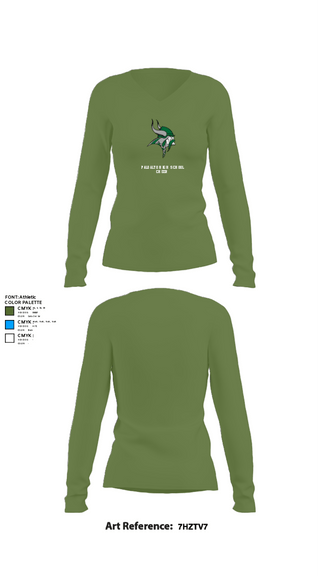 Womens Long Sleeve Vneck Shirt, Palo Alto High School Cheer, Cheer, Teamtime, Team time, sublimation, custom sports apparel, team uniforms, spirit wear, spiritwear, sports uniforms, custom shirts, team store, custom team store, fundraiser sports, apparel fundraiser