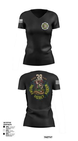 Womens Short Sleeve Vneck Shirt, Klein Fire 38, Fire Department, Teamtime, Team time, sublimation, custom sports apparel, team uniforms, spirit wear, spiritwear, sports uniforms, custom shirts, team store, custom team store, fundraiser sports, apparel fundraiser