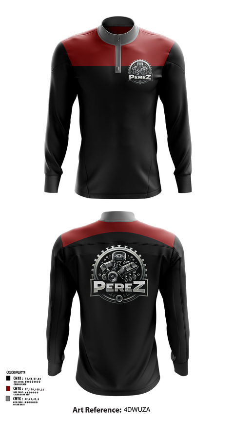 Quarter Zip Jacket, PÉREZ MOTORS, , Teamtime, Team time, sublimation, custom sports apparel, team uniforms, spirit wear, spiritwear, sports uniforms, custom shirts, team store, custom team store, fundraiser sports, apparel fundraiser