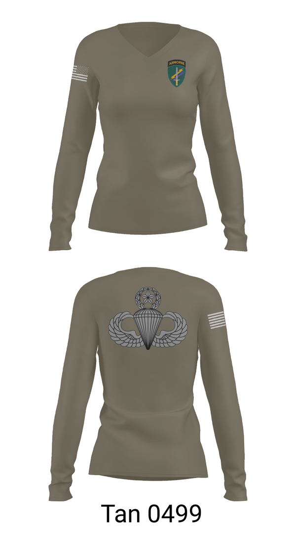 Womens Long Sleeve Vneck Shirt, Charlie “Chaos” Company, , Teamtime, Team time, sublimation, custom sports apparel, team uniforms, spirit wear, spiritwear, sports uniforms, custom shirts, team store, custom team store, fundraiser sports, apparel fundraiser