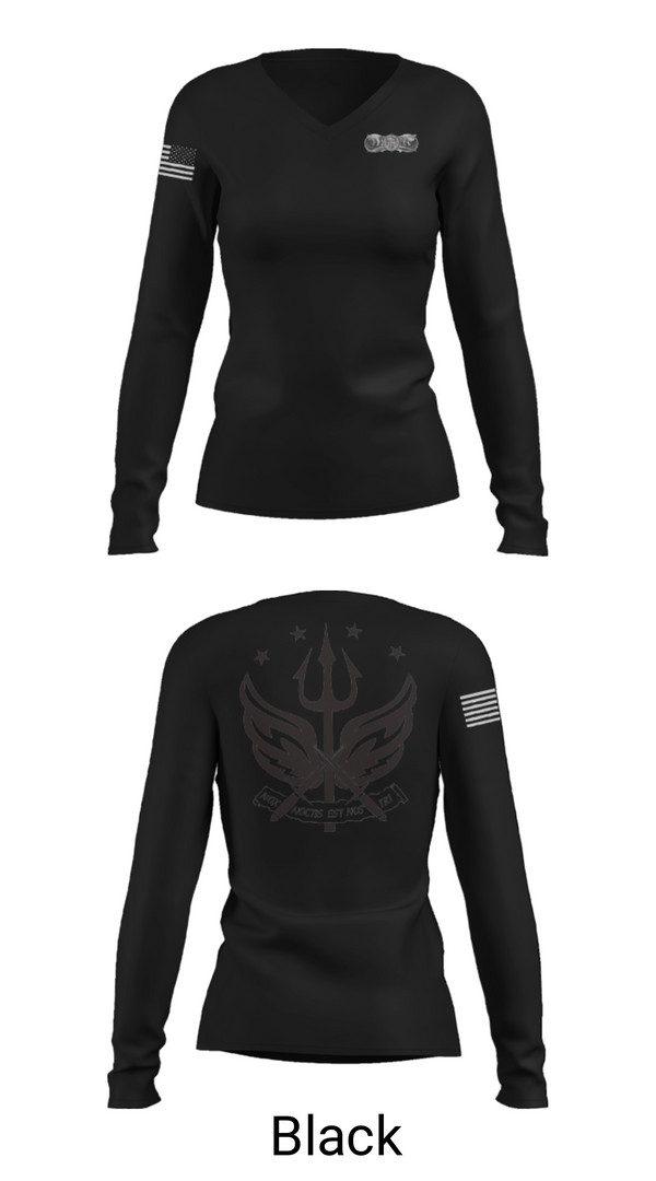 Women's Long Sleeve Vneck Shirt, Maritime Security Response Team, Coast Guard, Teamtime, Team time, sublimation, custom sports apparel, team uniforms, spirit wear, spiritwear, sports uniforms, custom shirts, team store, custom team store, fundraiser sports, apparel fundraiser