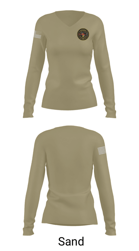 Womens Long Sleeve Vneck Shirt, Ravenswood Volunteer Fire Department, , Teamtime, Team time, sublimation, custom sports apparel, team uniforms, spirit wear, spiritwear, sports uniforms, custom shirts, team store, custom team store, fundraiser sports, apparel fundraiser
