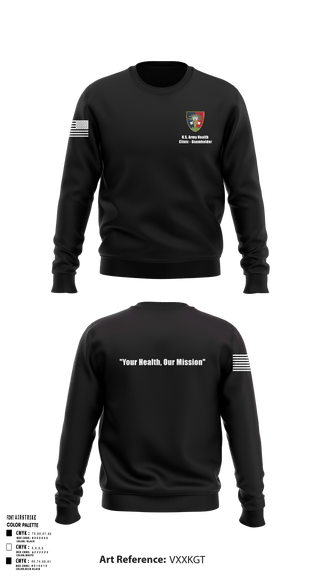 Crew Neck Sweatshirt, U.S. Army Health Clinic - Baumholder, Army, Teamtime, Team time, sublimation, custom sports apparel, team uniforms, spirit wear, spiritwear, sports uniforms, custom shirts, team store, custom team store, fundraiser sports, apparel fundraiser