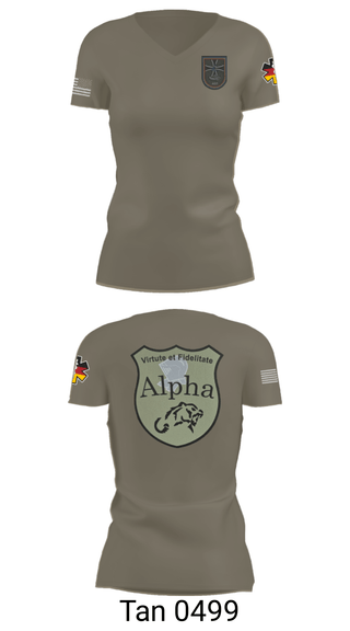 Womens Short Sleeve Vneck Shirt, 4./401 PzGrenBtl, Army, Teamtime, Team time, sublimation, custom sports apparel, team uniforms, spirit wear, spiritwear, sports uniforms, custom shirts, team store, custom team store, fundraiser sports, apparel fundraiser