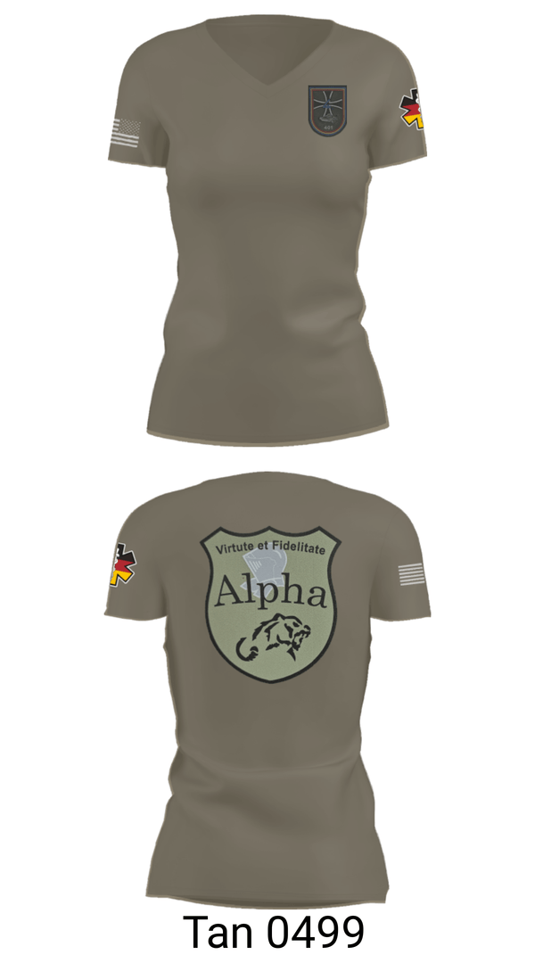 Womens Short Sleeve Vneck Shirt, 4./401 PzGrenBtl, Army, Teamtime, Team time, sublimation, custom sports apparel, team uniforms, spirit wear, spiritwear, sports uniforms, custom shirts, team store, custom team store, fundraiser sports, apparel fundraiser