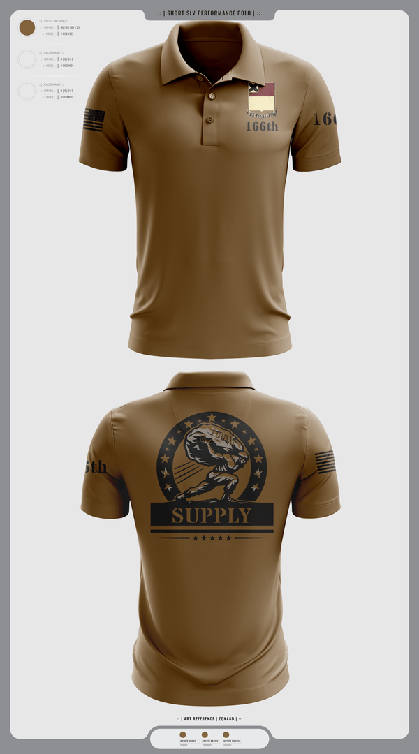 Short Sleeve Performance Polo, HHD 166th Regiment, Army, Teamtime, Team time, sublimation, custom sports apparel, team uniforms, spirit wear, spiritwear, sports uniforms, custom shirts, team store, custom team store, fundraiser sports, apparel fundraiser