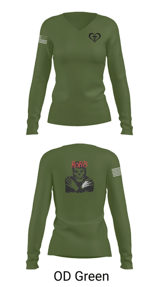 Womens Long Sleeve Vneck Shirt, 3rd squad, Army, Teamtime, Team time, sublimation, custom sports apparel, team uniforms, spirit wear, spiritwear, sports uniforms, custom shirts, team store, custom team store, fundraiser sports, apparel fundraiser