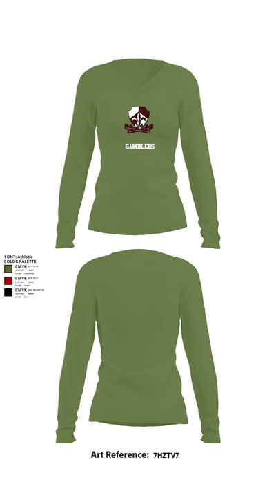 418 MLC 48598349 Women's Long Sleeve V-neck Shirt - 42