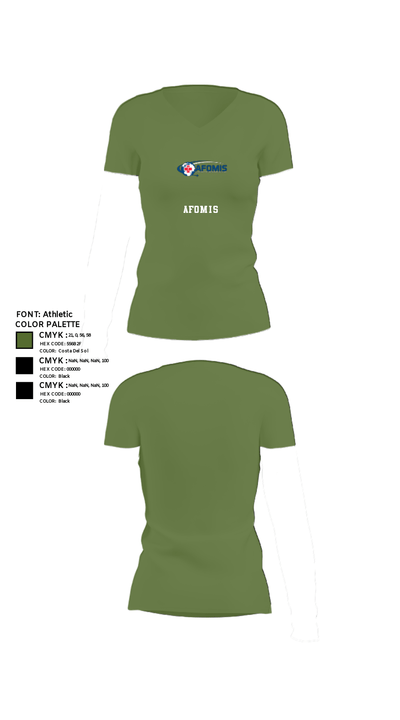 AFOMIS 39561369 Women's Short Sleeve V-neck Shirt - 44