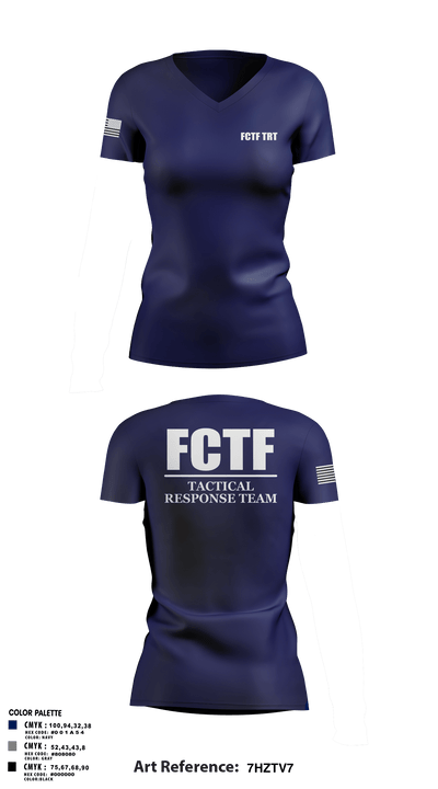 FCTF TRT 85087325 Women's Short Sleeve V-neck Shirt - 108