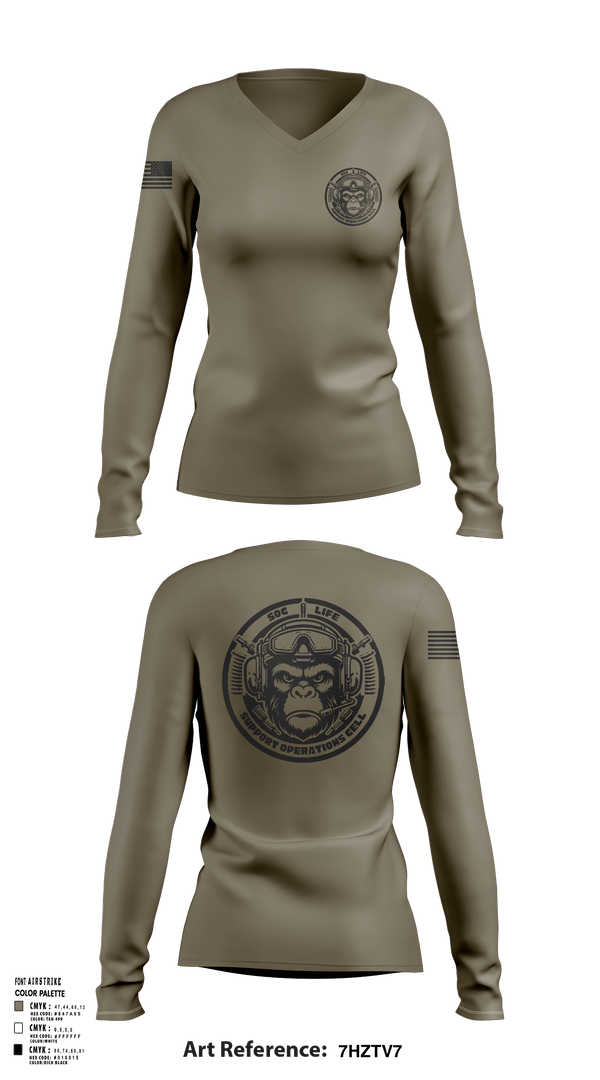 Women's Long Sleeve Vneck Shirt, SMTCSMTC SOC, Coast Guard, Teamtime, Team time, sublimation, custom sports apparel, team uniforms, spirit wear, spiritwear, sports uniforms, custom shirts, team store, custom team store, fundraiser sports, apparel fundraiser