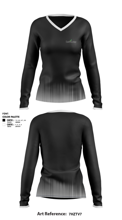 SalesLeapSalesLeap 49960030 Women's Long Sleeve V-neck Shirt - 4
