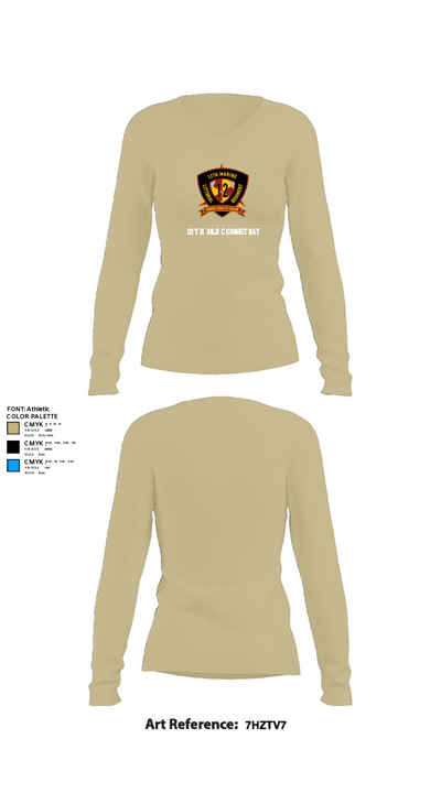 12th MLR COMMSTRAT 81672538 Women's Long Sleeve V-neck Shirt - 82