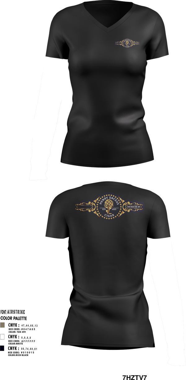 Womens Short Sleeve Vneck Shirt, Henry Daceus cigars, , Teamtime, Team time, sublimation, custom sports apparel, team uniforms, spirit wear, spiritwear, sports uniforms, custom shirts, team store, custom team store, fundraiser sports, apparel fundraiser