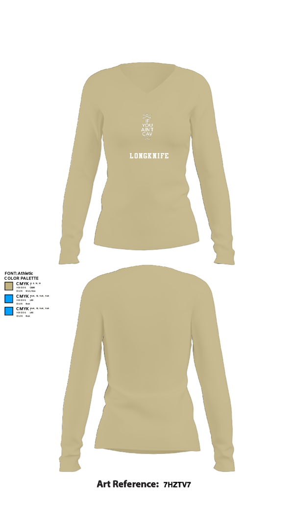 Womens Long Sleeve Vneck Shirt, Longknife, Army, Teamtime, Team time, sublimation, custom sports apparel, team uniforms, spirit wear, spiritwear, sports uniforms, custom shirts, team store, custom team store, fundraiser sports, apparel fundraiser