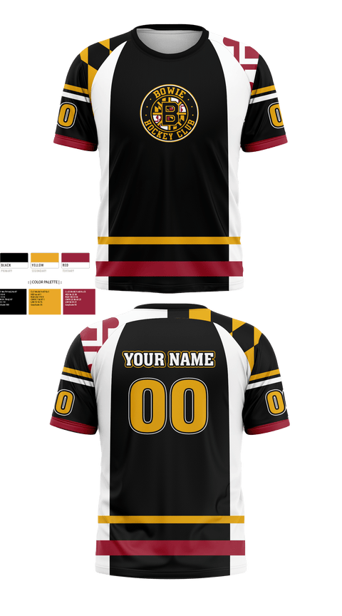 Short Sleeve Performance Shirt, Bowie Hockey Club, Ice Hockey, Teamtime, Team time, sublimation, custom sports apparel, team uniforms, spirit wear, spiritwear, sports uniforms, custom shirts, team store, custom team store, fundraiser sports, apparel fundraiser