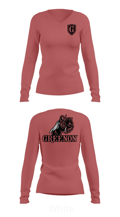 Greenon Knights 17208491 Women's Long Sleeve V-neck Shirt - 16