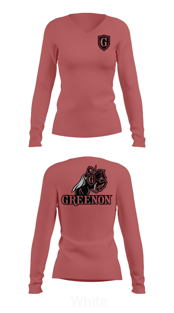 Womens Long Sleeve Vneck Shirt, Greenon Knights, Women's Volleyball, Teamtime, Team time, sublimation, custom sports apparel, team uniforms, spirit wear, spiritwear, sports uniforms, custom shirts, team store, custom team store, fundraiser sports, apparel fundraiser