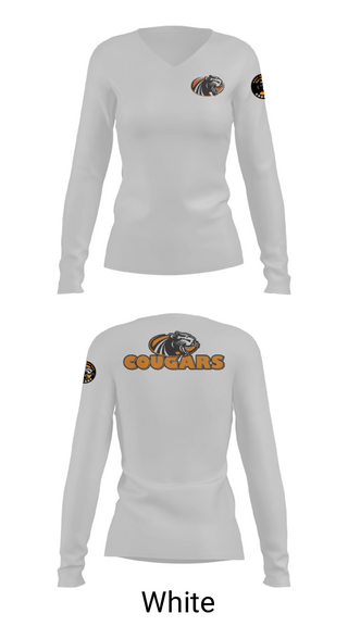 Women's Long Sleeve Vneck Shirt, Half Moon Bay High School Tennis, Tennis, Teamtime, Team time, sublimation, custom sports apparel, team uniforms, spirit wear, spiritwear, sports uniforms, custom shirts, team store, custom team store, fundraiser sports, apparel fundraiser