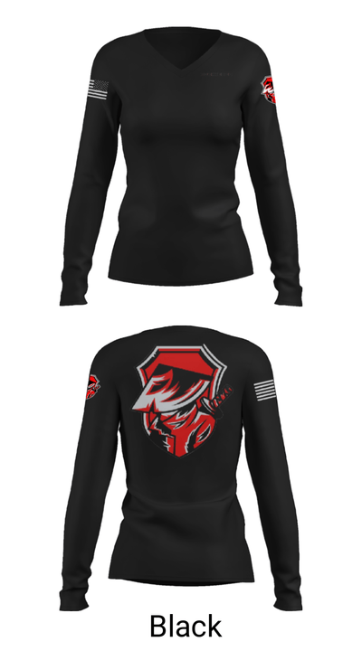 RockieRed 87306226 Women's Long Sleeve V-neck Shirt - 19