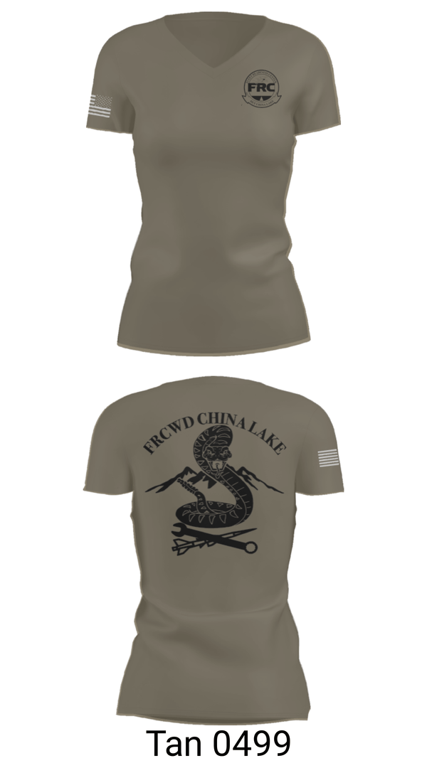 Women's Short Sleeve Vneck Shirt, FRCW Det China Lake, Navy, Teamtime, Team time, sublimation, custom sports apparel, team uniforms, spirit wear, spiritwear, sports uniforms, custom shirts, team store, custom team store, fundraiser sports, apparel fundraiser
