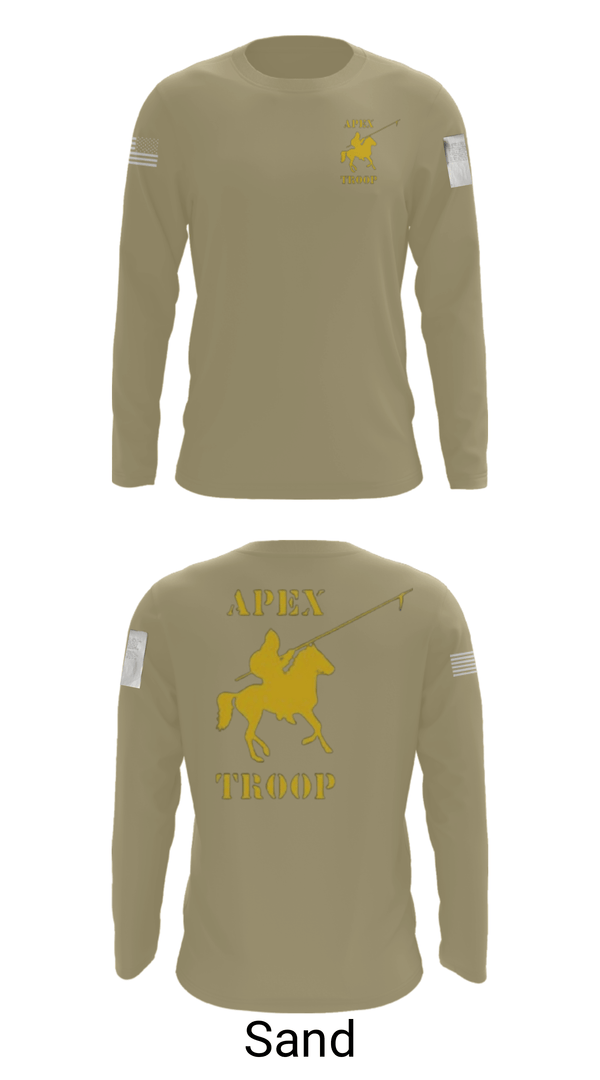 Long Sleeve Performance Shirt, Alpha Troop, 1-221 CAV, National Guard, Teamtime, Team time, sublimation, custom sports apparel, team uniforms, spirit wear, spiritwear, sports uniforms, custom shirts, team store, custom team store, fundraiser sports, apparel fundraiser