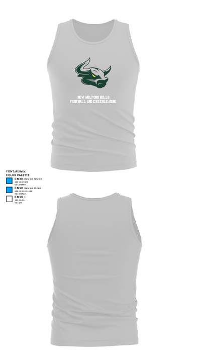 New Milford Bulls Football And Cheerleading 19489077 Tank Top - 13