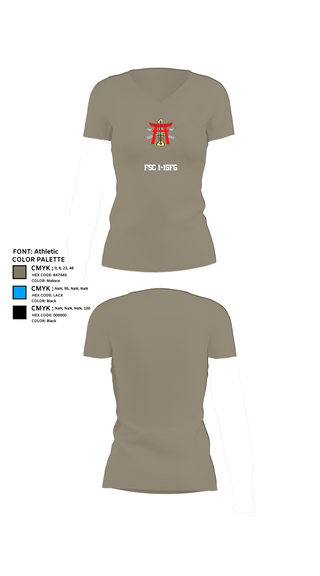 Womens Short Sleeve Vneck Shirt, FSC 1-1SFG, Army, Teamtime, Team time, sublimation, custom sports apparel, team uniforms, spirit wear, spiritwear, sports uniforms, custom shirts, team store, custom team store, fundraiser sports, apparel fundraiser