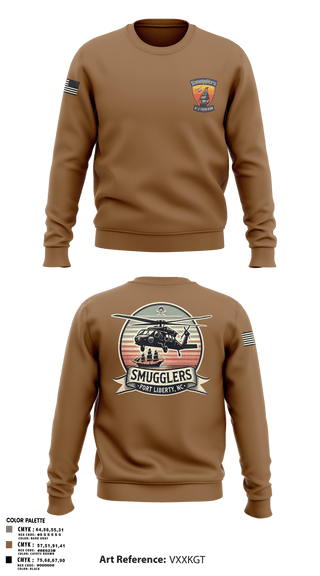 Crew Neck Sweatshirt, A/2135th GSAB “SMUGGLERS”, Army, Teamtime, Team time, sublimation, custom sports apparel, team uniforms, spirit wear, spiritwear, sports uniforms, custom shirts, team store, custom team store, fundraiser sports, apparel fundraiser