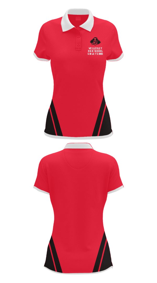 Women's Short Sleeve Performance Polo, Wellesley High School Girls Tennis, Tennis, Teamtime, Team time, sublimation, custom sports apparel, team uniforms, spirit wear, spiritwear, sports uniforms, custom shirts, team store, custom team store, fundraiser sports, apparel fundraiser