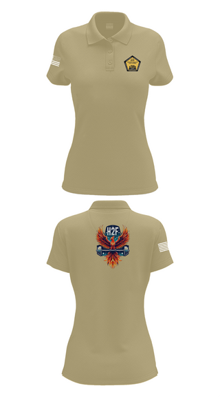 Womens Short Sleeve Performance Polo, Phoenix H2F, Army, Teamtime, Team time, sublimation, custom sports apparel, team uniforms, spirit wear, spiritwear, sports uniforms, custom shirts, team store, custom team store, fundraiser sports, apparel fundraiser