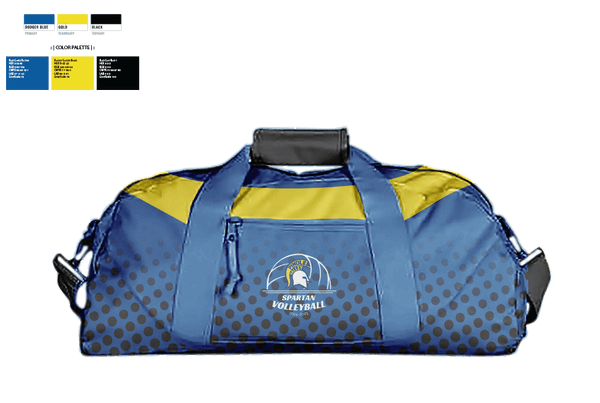 Duffle Bag, Spartans, Women's Volleyball, Teamtime, Team time, sublimation, custom sports apparel, team uniforms, spirit wear, spiritwear, sports uniforms, custom shirts, team store, custom team store, fundraiser sports, apparel fundraiser