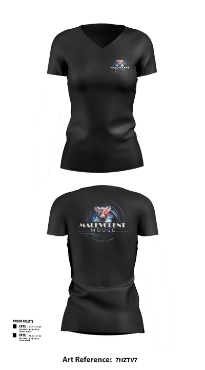 Malevolent Mouse Productions 94468884 Women's Short Sleeve V-neck Shirt - 106