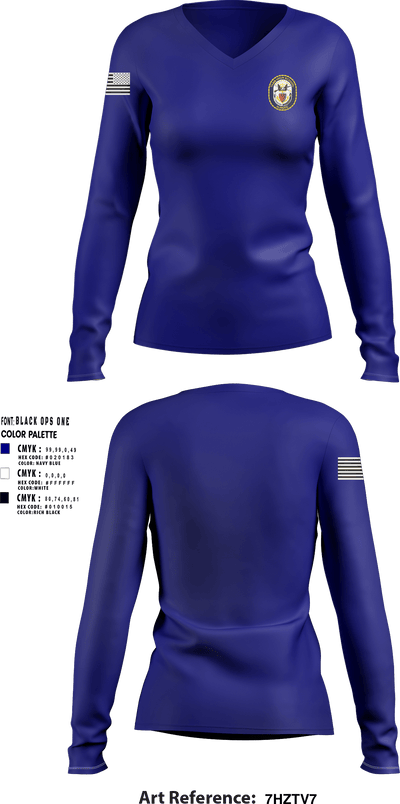 Tabb NJROTC 42524039 Women's Long Sleeve V-neck Shirt - 15