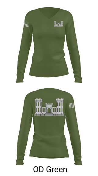 Womens Long Sleeve Vneck Shirt 1, 250TH ENGINEERING COMPANY, National Guard, Teamtime, Team time, sublimation, custom sports apparel, team uniforms, spirit wear, spiritwear, sports uniforms, custom shirts, team store, custom team store, fundraiser sports, apparel fundraiser