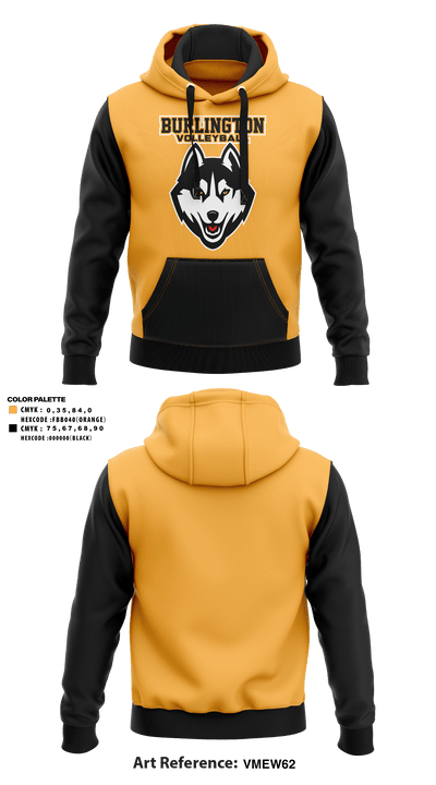 Burlington High School Volleyball 18764299 Hoodie - 1